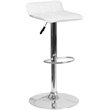 Home Square Faux Leather Adjustable Low Back Bar Stool in White - Set of 2