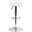 Home Square Faux Leather Adjustable Low Back Bar Stool in White - Set of 2