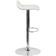 Home Square Faux Leather Adjustable Low Back Bar Stool in White - Set of 2