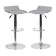 Home Square Faux Leather Adjustable Low Back Bar Stool in Gray - Set of 2