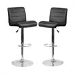 Home Square Adjustable Mid Back Bar Stool in Black - Set of 2