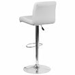 Home Square Faux Leather Adjustable Bar Stool in White - Set of 2