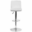 Home Square Faux Leather Adjustable Bar Stool in White - Set of 2