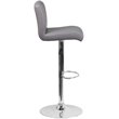 Home Square Vinyl Upholstery Bar Stool in Gray Finish - Set of 2