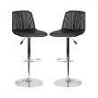 Home Square Faux Leather Adjustable Bar Stool in Black - Set of 2