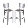 Home Square Bar Stool in Mahogany and Silver Finish - Set of 2