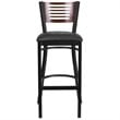 Home Square Restaurant Bar Stool in Black and Walnut - Set of 2