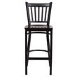 Home Square Metal Restaurant Bar Stool in Black & Walnut Finish - Set of 2