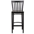 Home Square Restaurant Bar Stool in Black and Walnut Finish - Set of 2