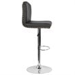Home Square Bellagio Leather Adjustable Bar Stool in Black - Set of 2