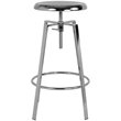 Home Square Toledo Metal Adjustable Bar Stool in Chrome - Set of 2