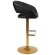 Home Square Faux Leather Adjustable Bar Stool in Black and Gold - Set of 2