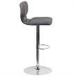 Home Square Faux Leather Adjustable Bar Stool in Gray - Set of 2