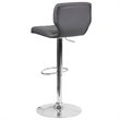 Home Square Faux Leather Adjustable Bar Stool in Gray - Set of 2