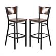 Home Square Restaurant Wood Bar Stool in Black & Walnut - Set of 2