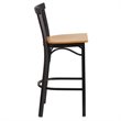 Home Square Metal Restaurant Bar Stool in Black and Natural - Set of 2