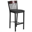 Home Square Wooden Restaurant Bar Stool in Black Finish - Set of 2