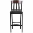 Home Square Wooden Restaurant Bar Stool in Black Finish - Set of 2