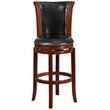 Home Square Wooden Bar Stool in Black and Chestnut - Set of 2