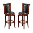 Home Square Wooden Bar Stool in Black and Chestnut - Set of 2