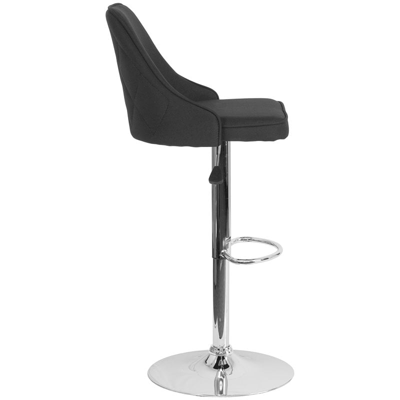 Home Square Trieste Upholstered Adjustable Bar Stool in Black - Set of 2