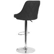 Home Square Trieste Upholstered Adjustable Bar Stool in Black - Set of 2