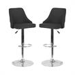 Home Square Trieste Upholstered Adjustable Bar Stool in Black - Set of 2