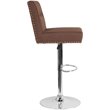Home Square Ravello Tufted Adjustable Bar Stool in Brown - Set of 2