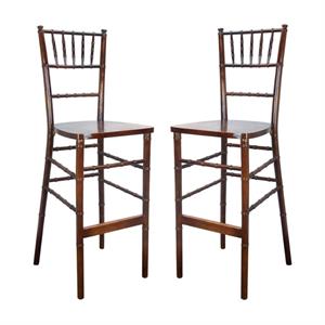 Home Square Advantage 29&quot Wooden Chiavari Bar Stool in Fruitwood - Set of 2