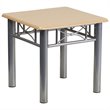 Home Square Laminate End Table with Silver Steel Frame in Natural - Set of 2