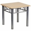 Home Square Laminate End Table with Silver Steel Frame in Natural - Set of 2