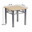 Home Square Laminate End Table with Silver Steel Frame in Natural - Set of 2