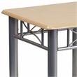 Home Square Laminate End Table with Silver Steel Frame in Natural - Set of 2
