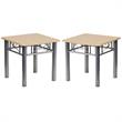 Home Square Laminate End Table with Silver Steel Frame in Natural - Set of 2