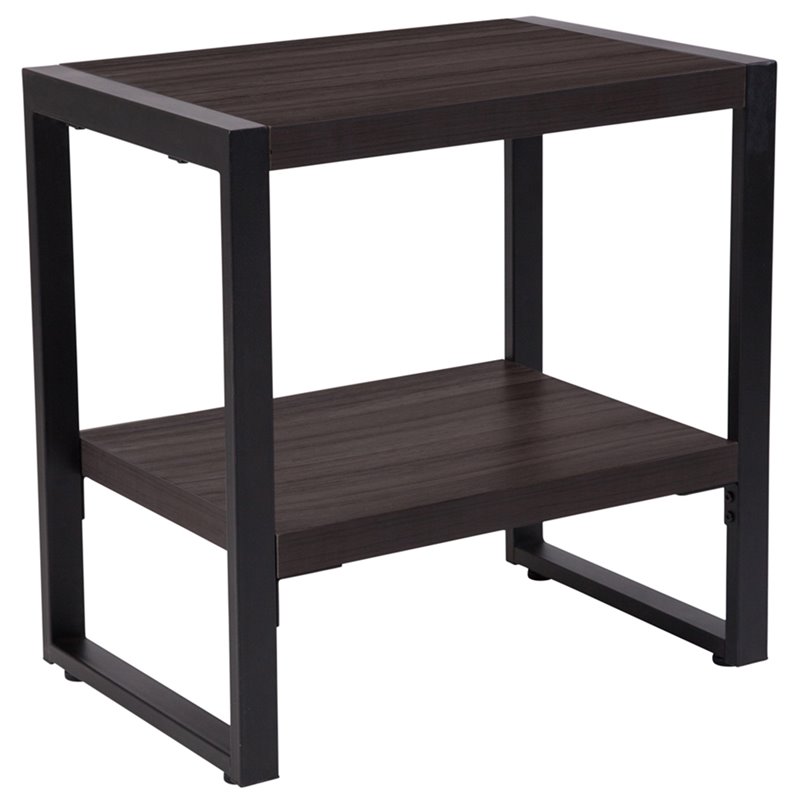 Home Square End Table in Charcoal Finish - Set of 2