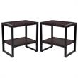 Home Square End Table in Charcoal Finish - Set of 2