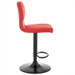 Home Square 2 Piece Faux Leather Adjustable Swivel Bar Stool Set in Red/Black