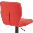 Home Square 2 Piece Faux Leather Adjustable Swivel Bar Stool Set in Red/Black
