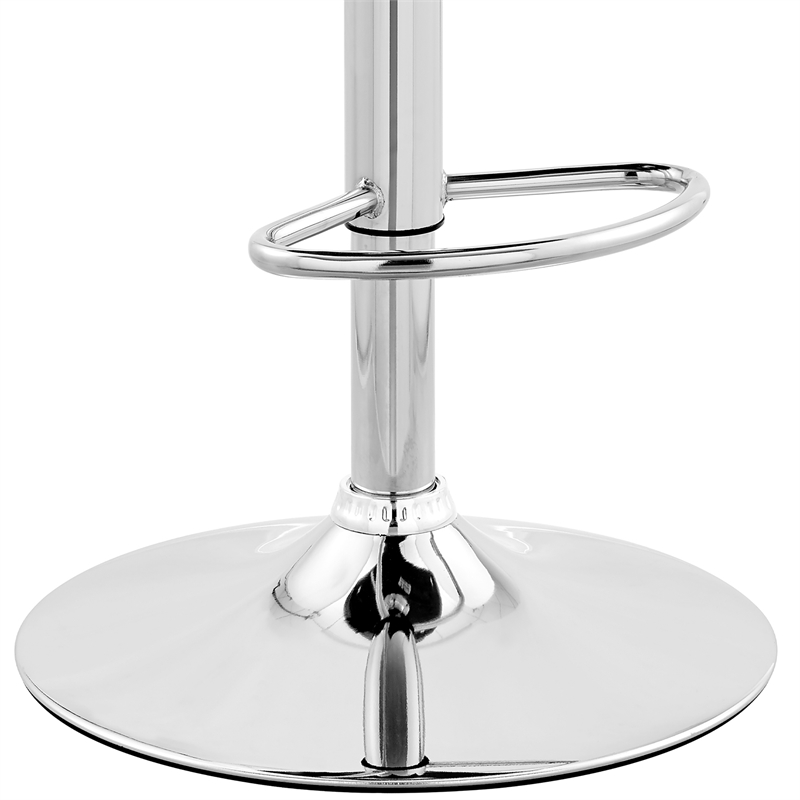 Home Square 2 Piece Furniture Faux Leather/Chrome Bar Stool in Cream