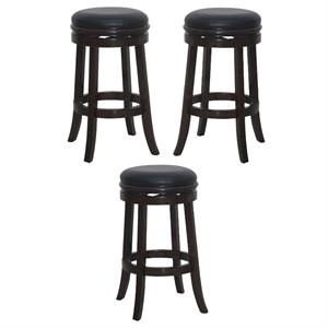 Home Square 29&quot Backless Swivel Stool in Cappuccino - Set of 3