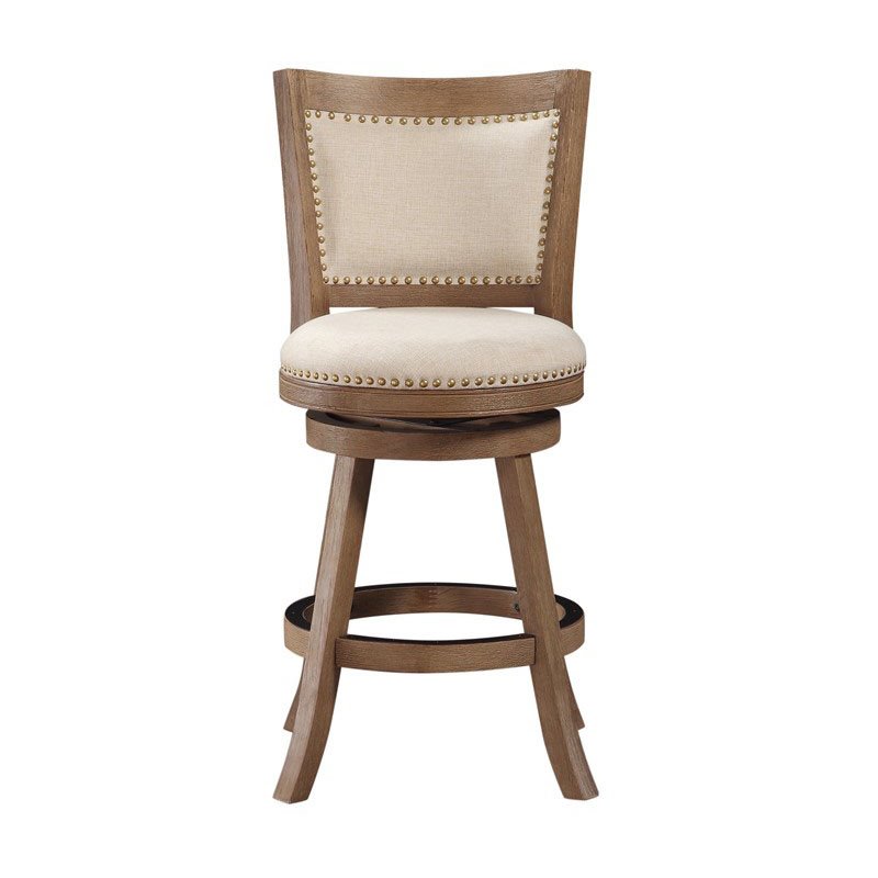 Home Square 24'' Counter Stool in Driftwood Wire-Brush and Ivory - Set of 3