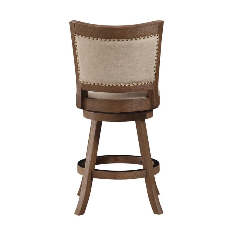 Home Square 24'' Counter Stool in Driftwood Wire-Brush and Ivory - Set of 3