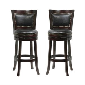 Home Square 29&quot Bristol Swivel Bar Stool in Cappuccino - Set of 2