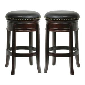 Home Square 29&quot Hamilton Swivel Bar Stool in Cappuccino - Set of 2