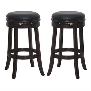 Home Square 29&quot Backless Swivel Stool in Cappuccino - Set of 2