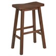 Home Square Sonoma Saddle Barstool in Chestnut Wire-Brush - Set of 2