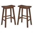 Home Square Sonoma Saddle Barstool in Chestnut Wire-Brush - Set of 2