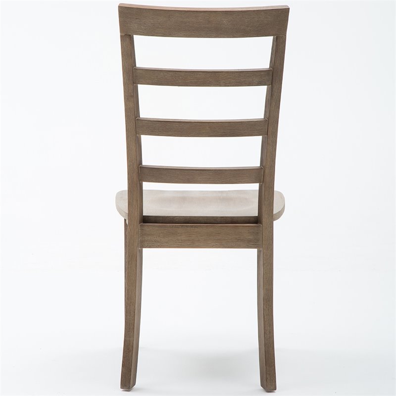 Home Square 3-Piece Set with Dining Table/2 Dining Chairs in Barnwood Wire-Brush