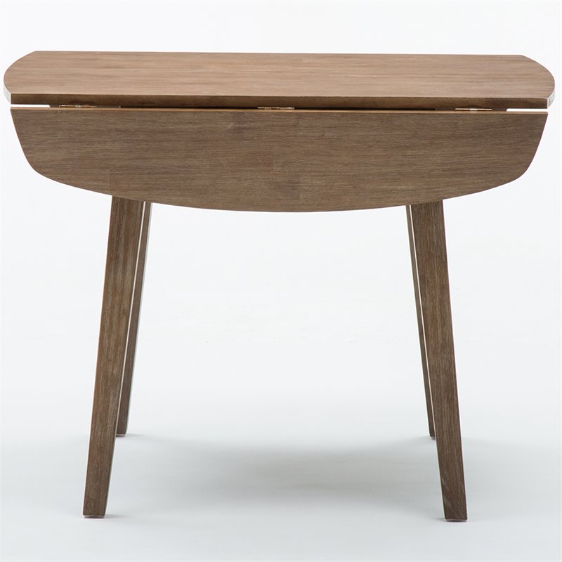 Home Square 3-Piece Set with Dining Table/2 Dining Chairs in Barnwood Wire-Brush