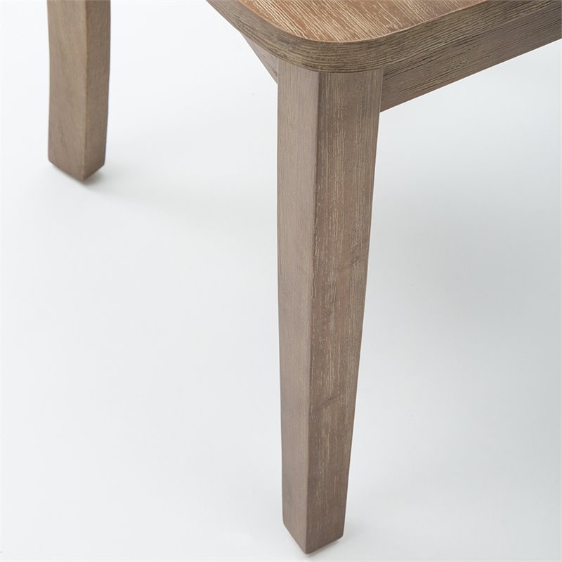 Home Square 3-Piece Set with Dining Table/2 Dining Chairs in Barnwood Wire-Brush